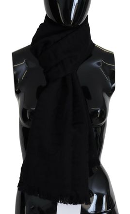 Gianfranco Ferre Wool Neck Wrap Shawl Fringes Womens Scarf