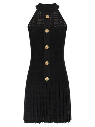 Balmain Black Tartan knit dress