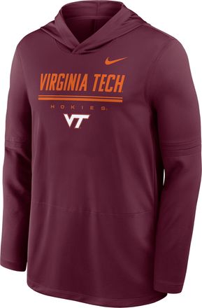 Nike Virginia Tech Sideline Nike Mens Dri-FIT College Long-Sleeve Hooded Top in Red | IV7958-611