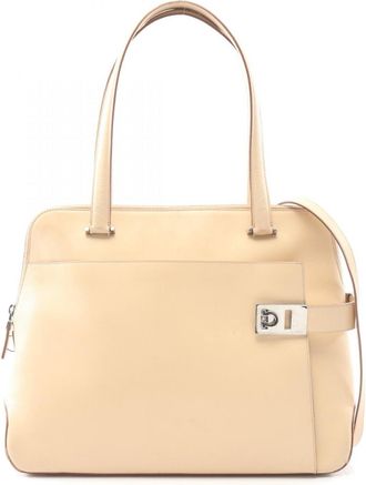 Ferragamo Beige Leather Tote Bag (Pre-Owned)