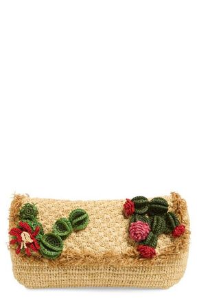 Anya Hindmarch Crochet Cactus Raffia Clutch in Natural at Nordstrom