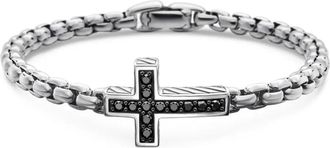David Yurman sterling silver Pavé Cross diamond bracelet (5mm)