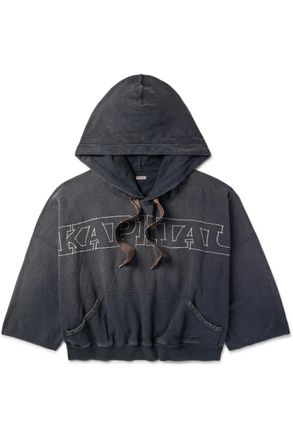 KAPITAL Oversized Logo-Embroidered Cotton-Jersey Hoodie