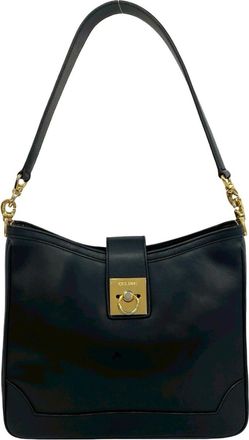 Celine Black Leather Shoulder Bag Tote Bag (Pre-Owned)