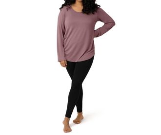 Kindred Bravely Bamboo Nursing And Maternity Long Sleeve T-Shirt In Twilight