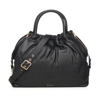 Francesco Biasia Handbags, female, Black, ONE SIZE, Black Leather Womens Bag