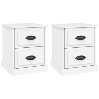 Berkfield Home Bedside Cabinets 2 pcs White 39x39x47.5 cm Engineered Wood