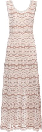 D.exterior Sleeveless Maxi Dress With Geometric Pattern And Lurex Accents