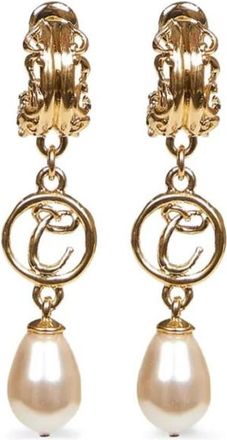 Chlo&eacute; Golden Pearl Drop Earrings