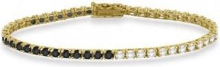 Allurez Diamond & Black Diamond Eternity Tennis Bracelet 14K Yellow Gold (5.51ct)