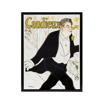 Artery8 Caudieux Artist Portrait Framed Canvas Wall Art Print Toulouse Lautrec in White | Size: W24 x H32