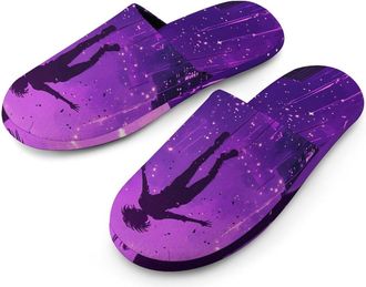 Generic Falling Into The Real World Warm Mens Slippers Slip On Soft Fleece House Shoes Winter Indoor Outdoor