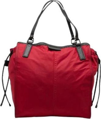 Burberry Pre-owned Shoulder Bags, female, Red, Size: ONE SIZE Pre-owned Nylon Shoulder Bag