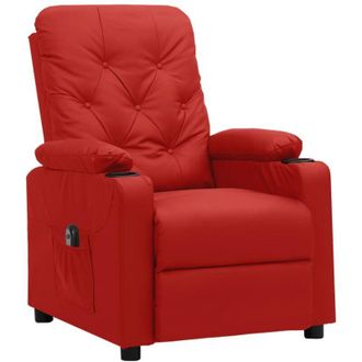 vidaXL Vidaxl - Sill&oacute;n Reclinable El&eacute;ctrico De Cuero Sint&eacute;tico Rojo Tinto