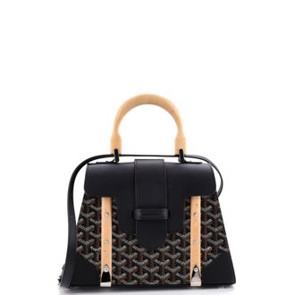 Goyard Saigon Top Handle Bag Coated Canvas with Leather PM