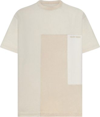 Golden Goose Cotton Jersey T-Shirt With Patchwork Effect