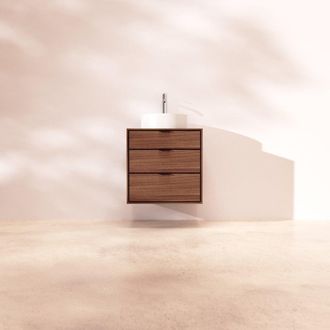 Tikamoon Mueble de ba&ntilde;o de nogal macizo 60 cm