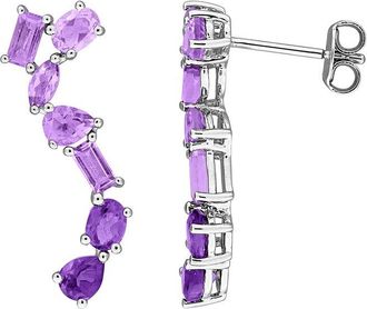 Rina Limor Silver 2.04 Ct. Tw. Amethyst, Pink Amethyst Wave Drop Earrings