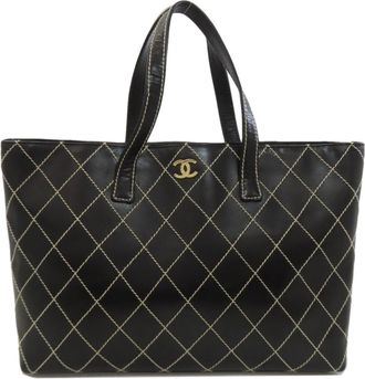 Chanel Black Leather Tote Bag (Pre-Owned)