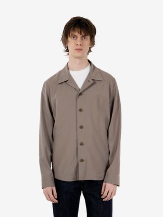 Myths Giacca camicia in misto lana marrone