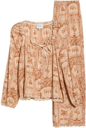 Reformation Paloma Long Sleeve Pajamas in Ballerina at Nordstrom, Size X-Small