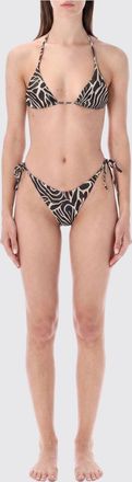 Matine&eacute; Bikini zebrato a triangolo con allacciatura a nodi