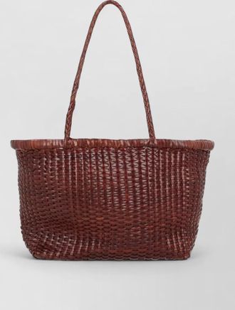 Dragon Diffusion b weave small leather beach bag