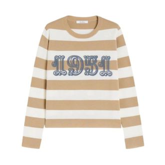 Max Mara Viterbo Sweater - Dames - Ronde hals truien - Veelkleurig - M - Wol - Truien & Vesten