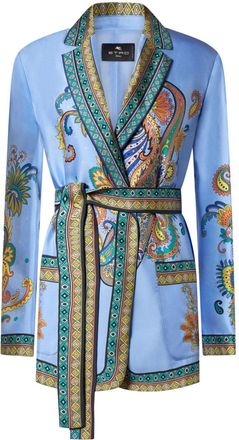 Etro silk twill blazer - Blue