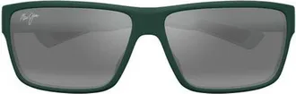 Maui Jim Uila AF 59mm PolarizedPlus2 Rectangular Sunglasses in Green at Nordstrom