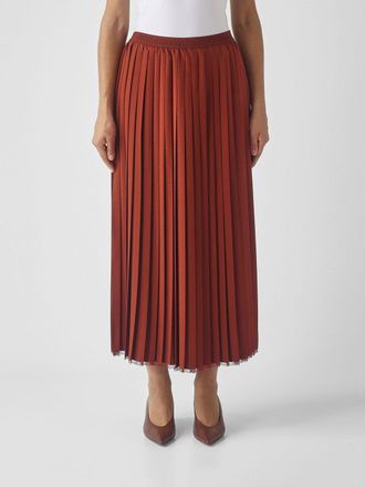 Twinset High-Waisted Pleated Cr&ecirc;pe Midi Skirt