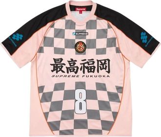 SUPREME SS26 Checkerboard Soccer Jersey Pink SUP-SS26-347-PNK