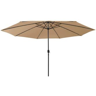 vidaXL Sombrilla De Jard&iacute;n Con Luces Led Gris Taupe 400 Cm Vidaxl