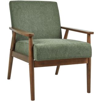 Beliani Poltrona da salotto con rivestimento in tessuto boucle verde scuro con struttura in legno Esrum