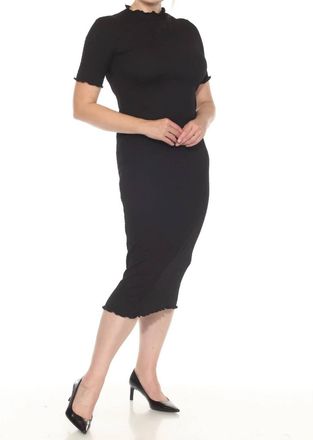 Joseph Ribkoff Mock Neck Midi Bodycon Dress In Black