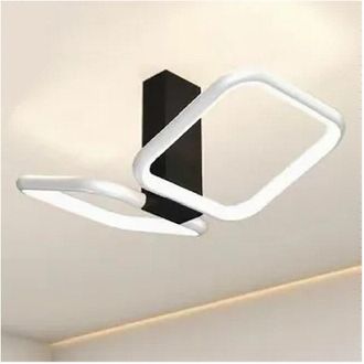 Trade Shop Trade Shop Traesio - Trade Shop - Plafoniera Led 20w 2 Quadrati Bianco Design Moderno Lampadario Da Soffitto 50568