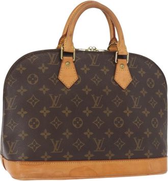 Louis Vuitton Alma Handbag Monogram Canvas Brown Canvas Handbag (Pre-Owned)
