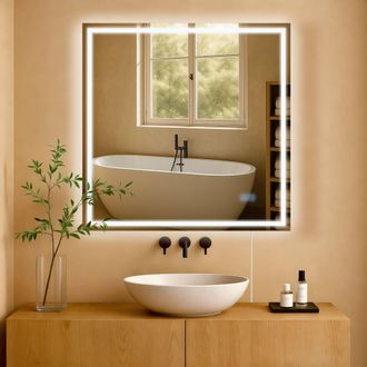 Clp Specchio Da Bagno Jaffrey 80x80 Cm