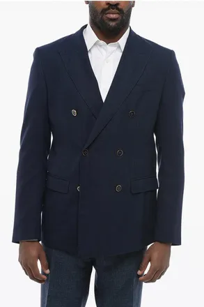 Dolce & Gabbana TAORMINA Blazer Sfoderato in Fresco di Lana con Design Doppi taglia 50