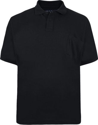 KAM New Big Mens King Sizes Basic Plain Polo Neck T-Shirt Tee 2XL 3XL 4XL 5XL 6XL 7XL 8XL Black 2XL