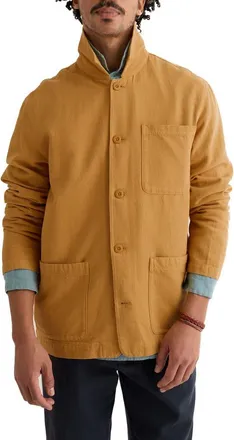 Seasalt Cornwall Well Wright Organic Cotton & Linen Shirt Jacket in Mustard Seed at Nordstrom, Size Xx-Large