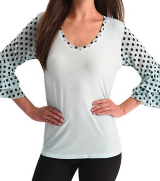 Angel Polkadot Sleeve Top In Mint
