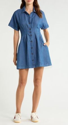 Marine Layer Arden Mini Shirtdress in Medium Wash at Nordstrom, Size X-Small