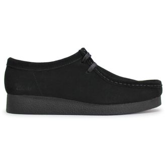 Clarks Wallabee Evo Suede Womens Lace Up Shoes - Black - Size:UK 4.5