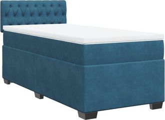 vidaXL Vidaxl - Cama Box Spring Con Colch&oacute;n Terciopelo Azul 90x200 Cm