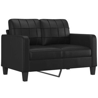 vidaXL Sof&aacute; De 2 Plazas De Cuero Sint&eacute;tico Negro 120 Cm Vidaxl