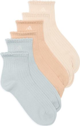 adidas 3-Pack Sport Ankle Socks in Sage Green/Beige/Magic Beige at Nordstrom Rack, Size Medium