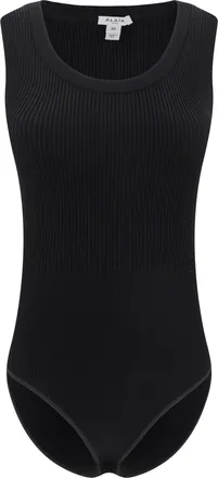 Alaia Womens Bodysuit Ribbed Viscose Black Tops Top