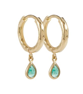 Octavia Elizabeth Orecchini Charmed Micro Gabby in oro 18kt con smeraldi