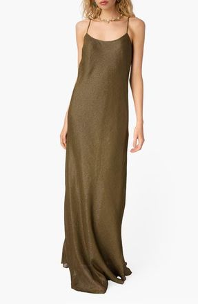 Cami NYC Luanna Metallic Chiffon Maxi Dress in Grove at Nordstrom, Size Xx-Small